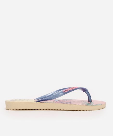 chinelo infantil stitch e amigos havaianas lilás