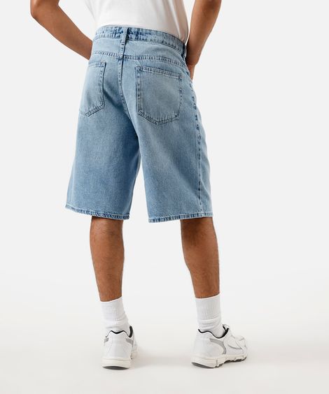 bermuda baggy masculina jeans azul