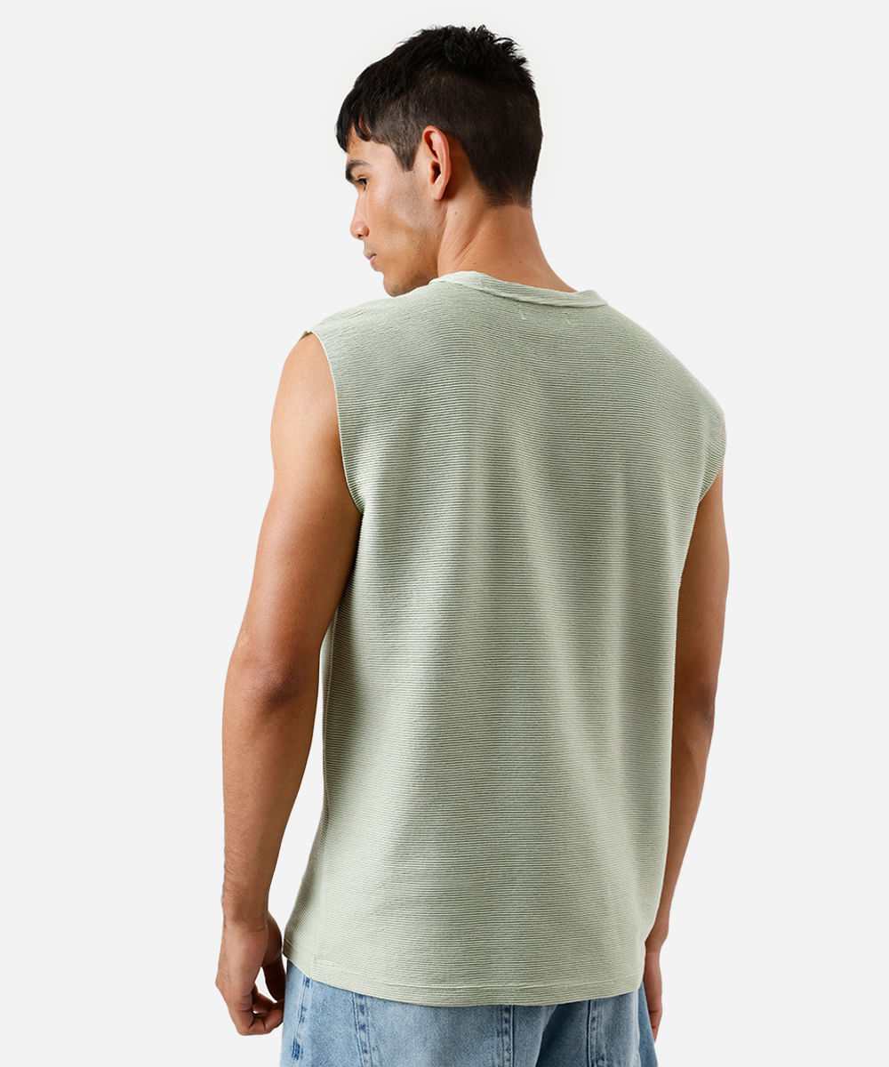 regata machão masculina texturizada verde