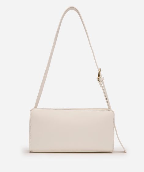 bolsa baguete estruturada off white