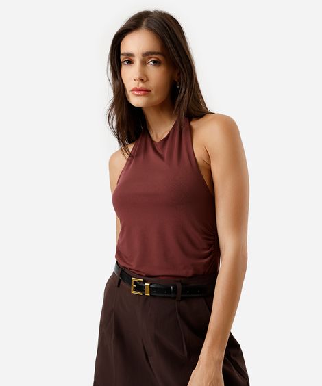 blusa frente única feminina franzida vinho