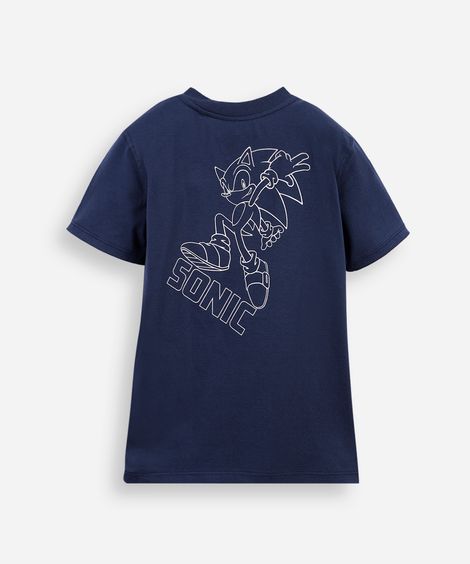 camiseta infantil sonic brinde pochete azul
