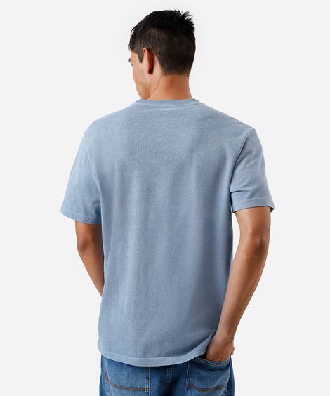 camiseta masculina de algodão sardinha estonada azul