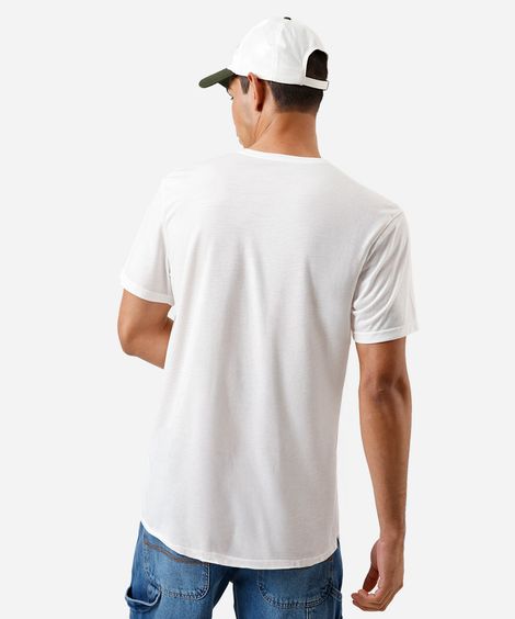 camiseta masculina com viscose estampada off white