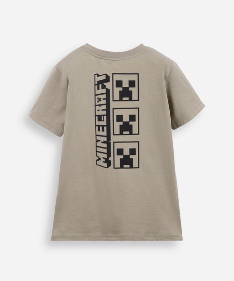 camiseta infantil minecraft com brinde pochete verde
