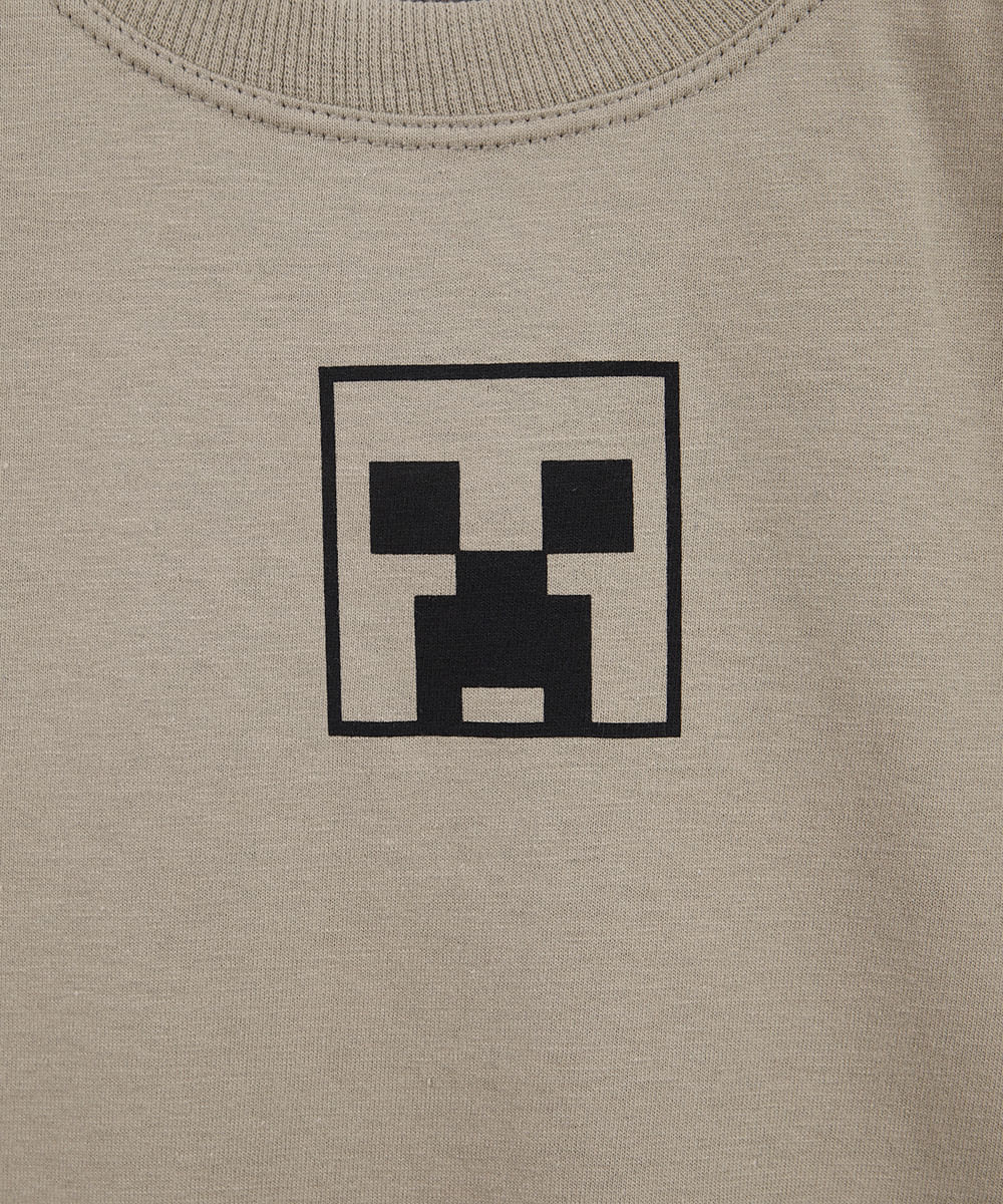 camiseta infantil minecraft com brinde pochete verde
