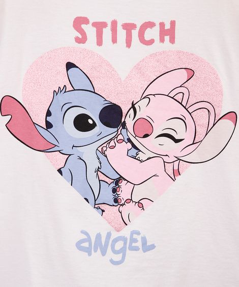 pijama curto infantil stitch e angel colorido