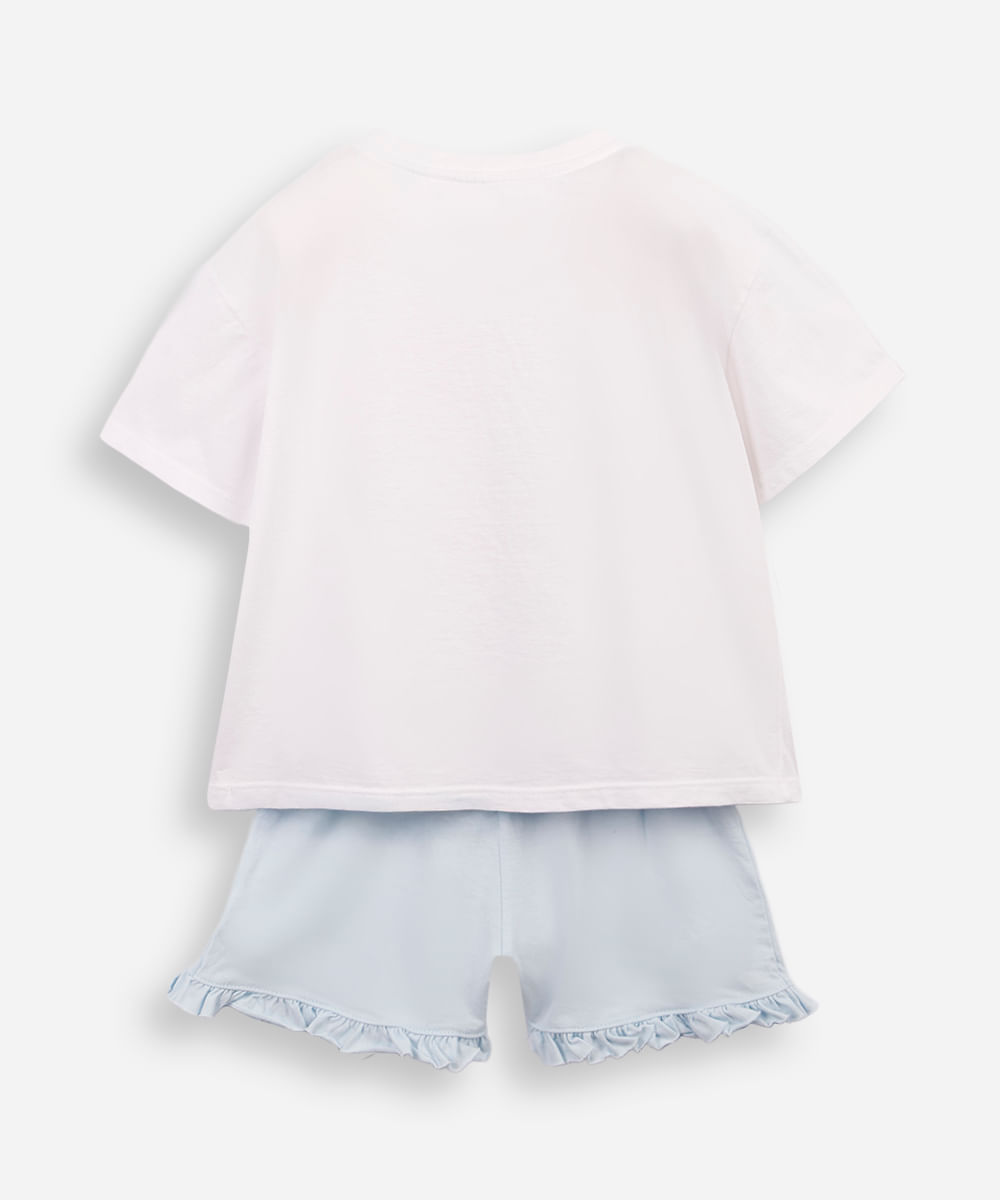 pijama curto infantil stitch e angel colorido