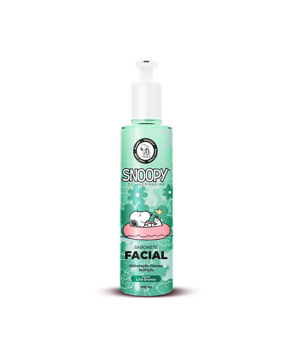 kit infantil snoopy sabonete facil hidratante corporal e esponja banho