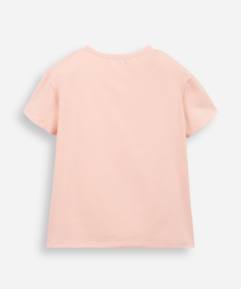 blusa infantil de poliamida manga curta rosa