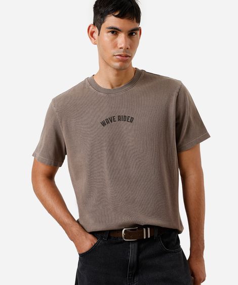 camiseta masculina de algodão wave rider estonada marrom