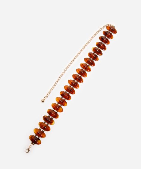 cinto boho com pedrarias e corrente marrom