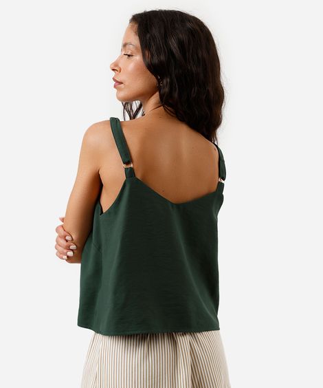 regata feminina de viscose decote v verde
