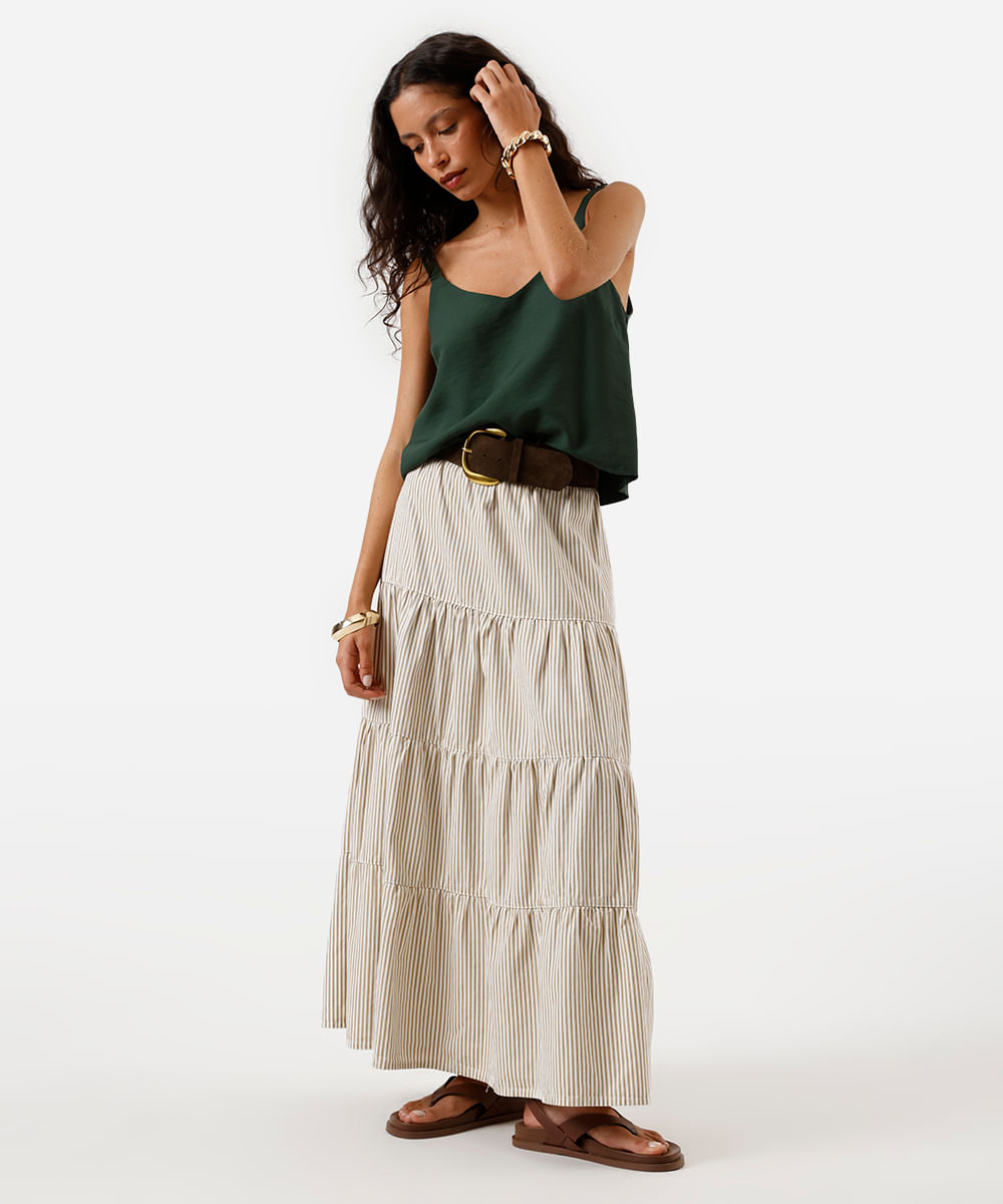 regata feminina de viscose decote v verde