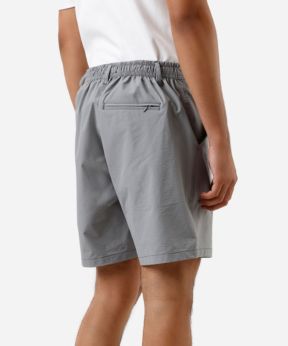 short boardshort masculino texturizado cinza