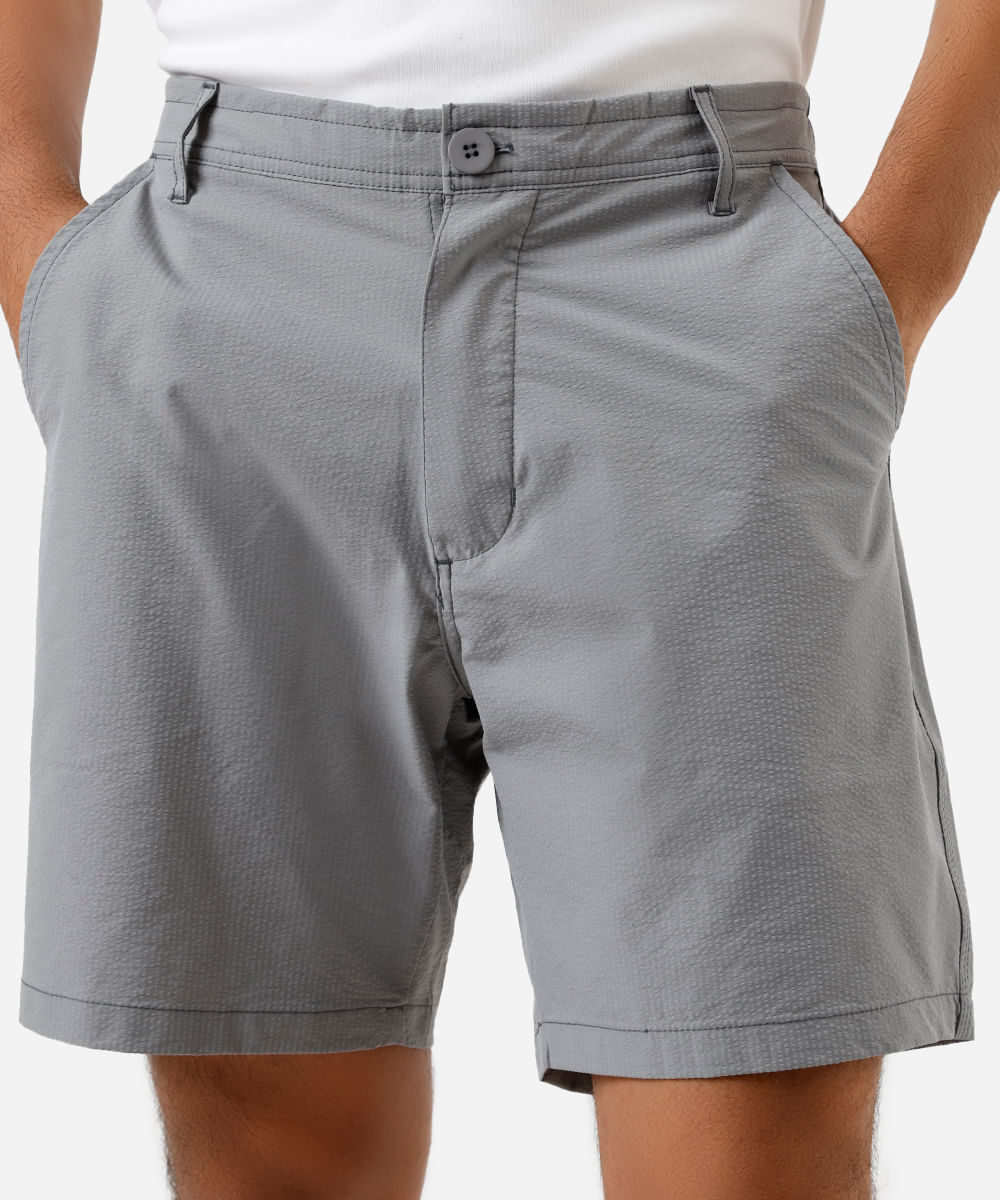 short boardshort masculino texturizado cinza