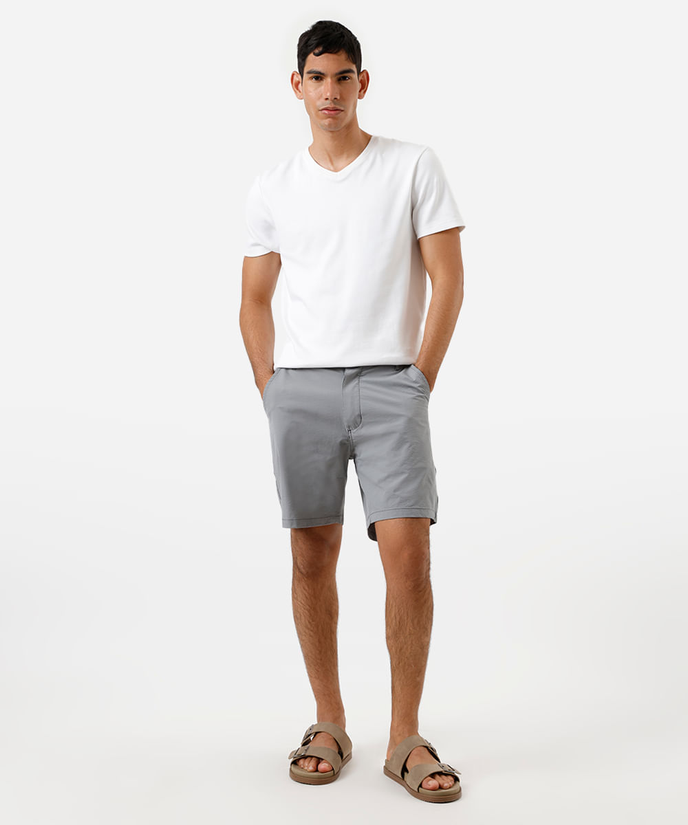 short boardshort masculino texturizado cinza