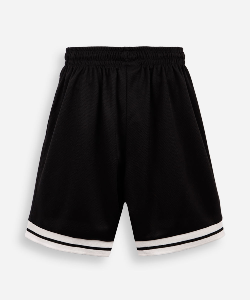 bermuda infantil esportiva preta