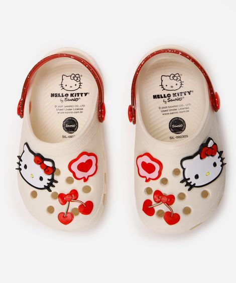 babuche infantil hello kitty off white