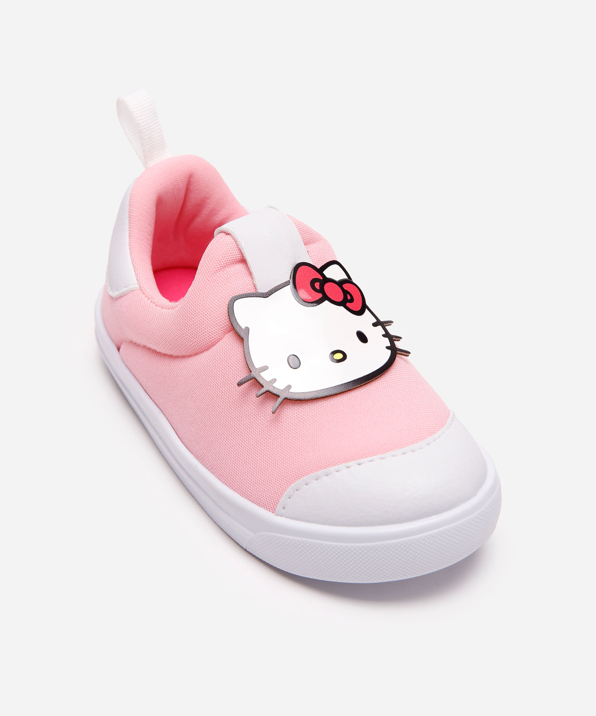 tênis infantil calce fácil hello kitty rosa