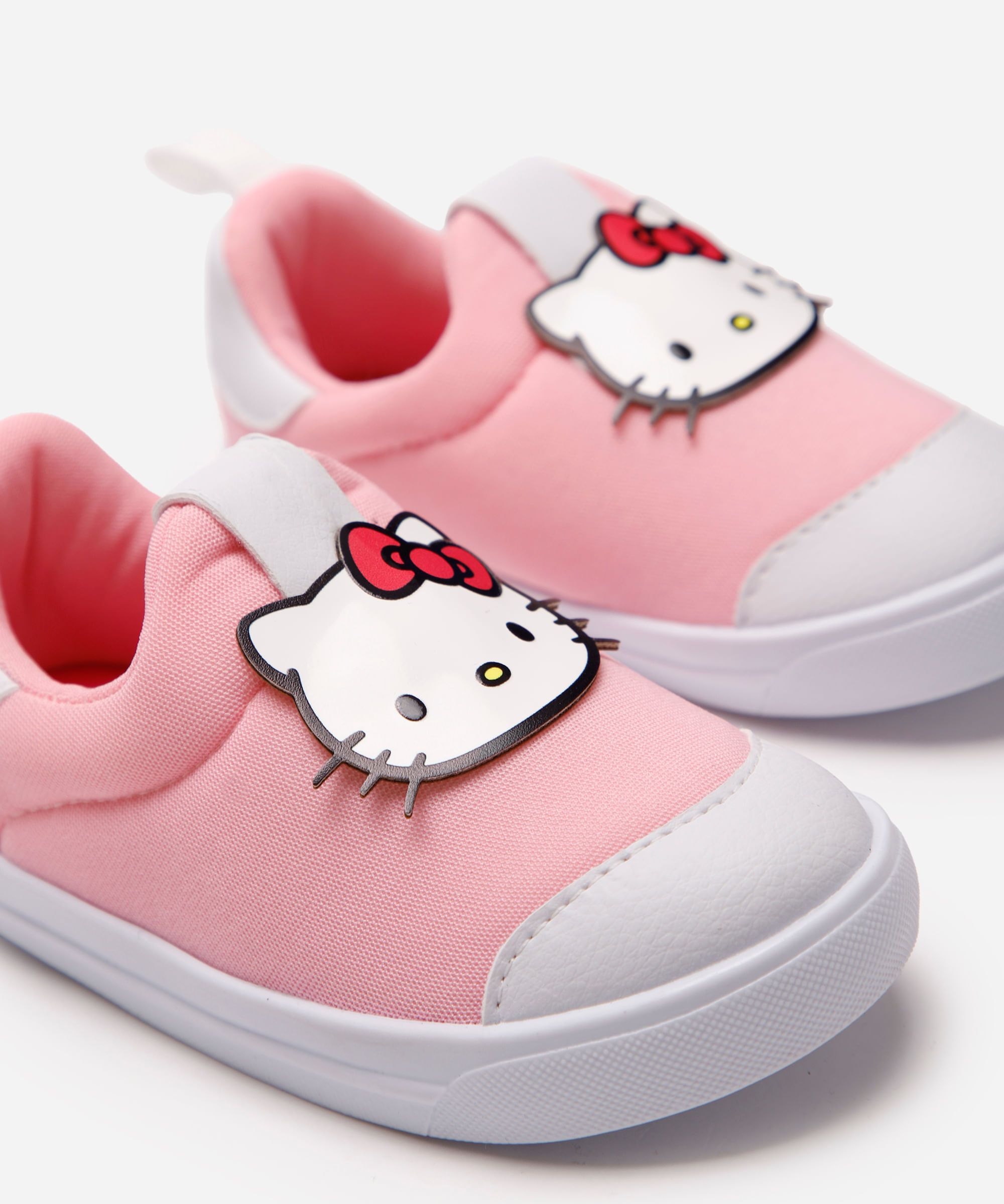 tênis infantil calce fácil hello kitty rosa