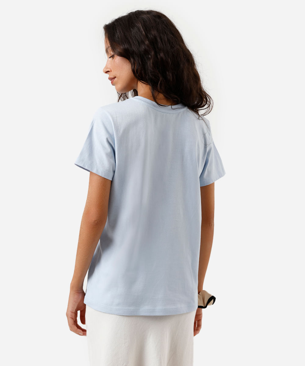 camiseta feminina de algodão tomato girl azul