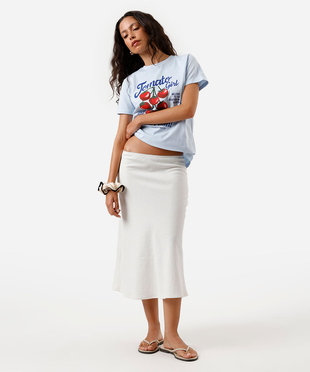 camiseta feminina de algodão tomato girl azul
