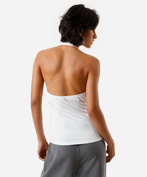 blusa frente única feminina off white