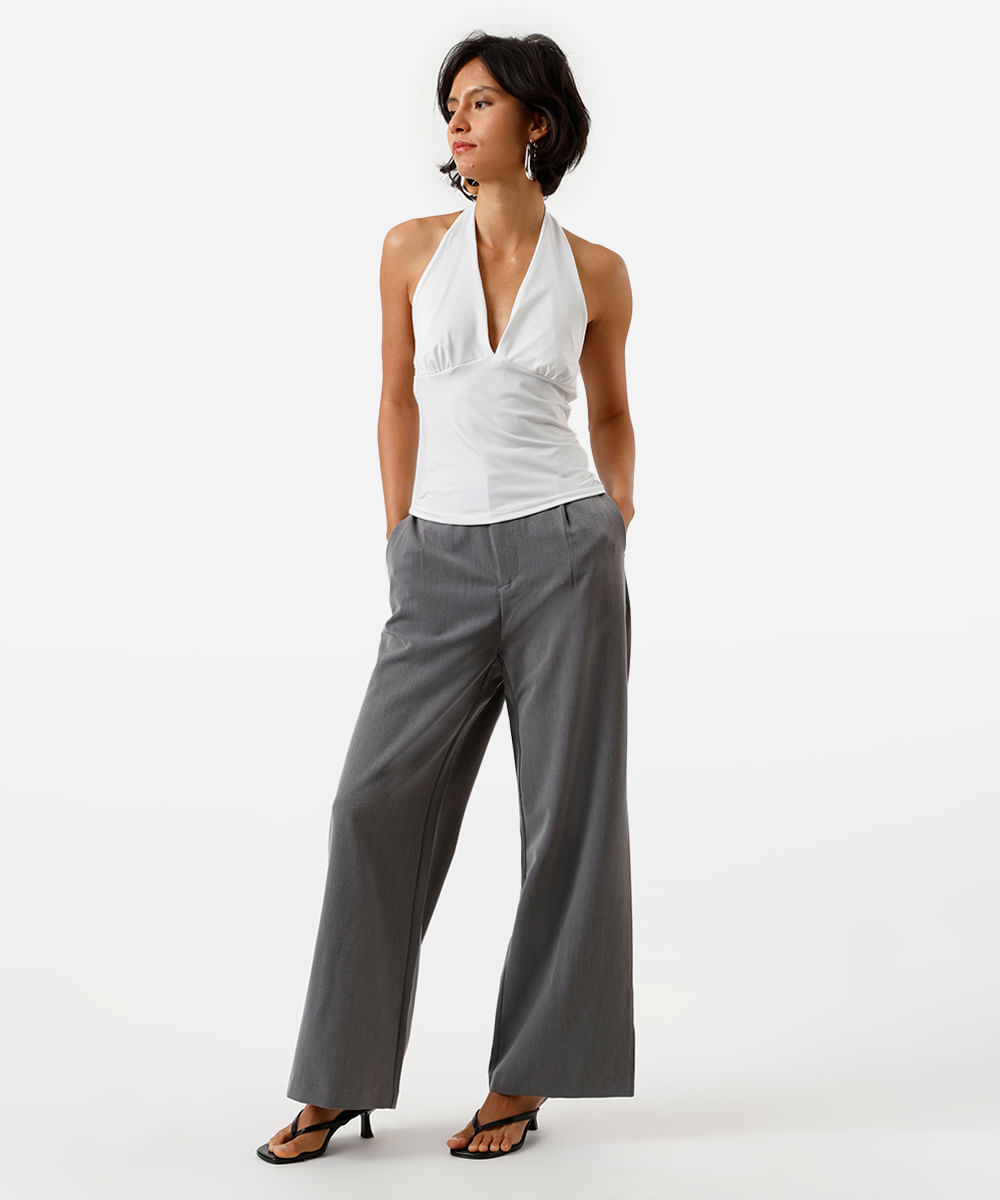 blusa frente única feminina off white