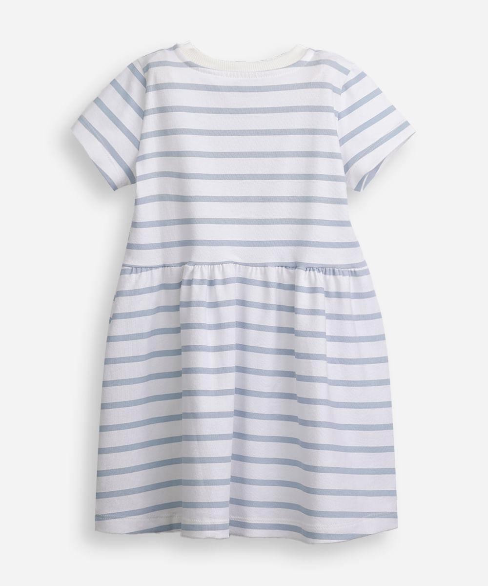 vestido infantil de algodão listrado bluey azul