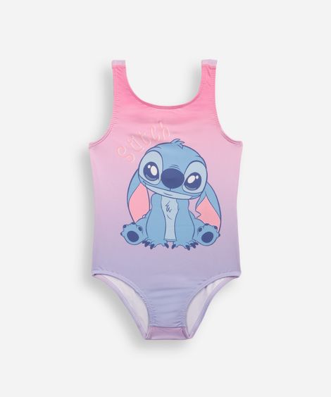 maiô infantil degradê stitch lilás