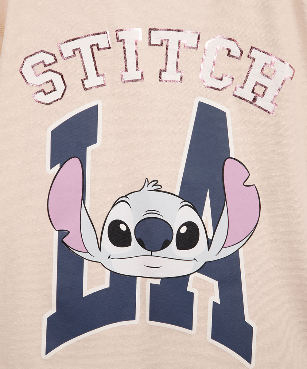 camiseta infantil de algodão com recorte stitch off white