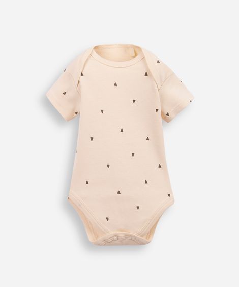 body baby triângulo de algodão bege