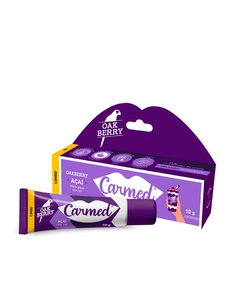 hidratante labial carmed açaí oakberry com cor 10g roxo