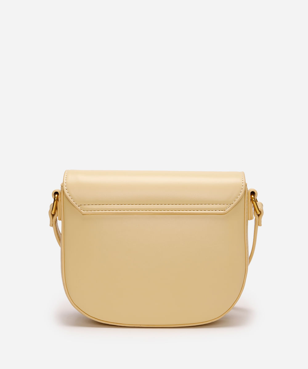 bolsa estruturada com fivela orgânica amarela