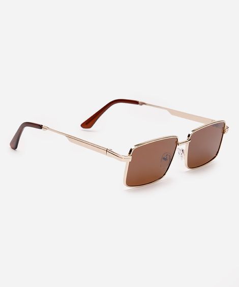 óculos de sol quadrado mindset unissex dourado