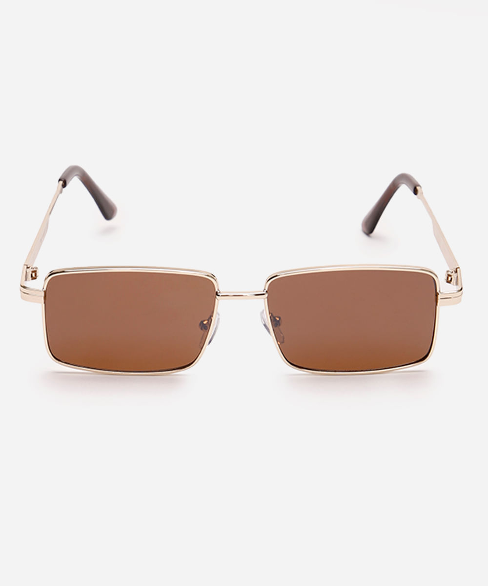 óculos de sol quadrado mindset unissex dourado