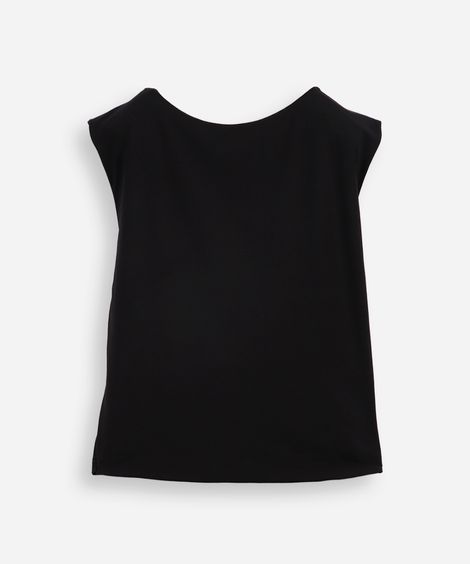 blusa juvenil de poliamida preta