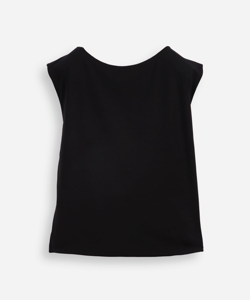 blusa juvenil de poliamida preta