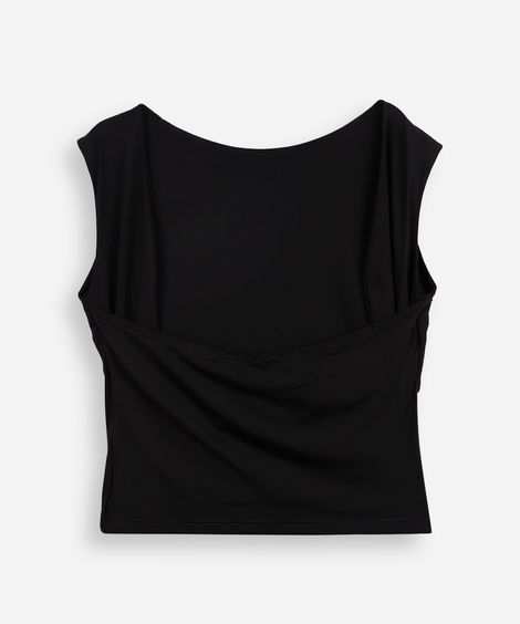 blusa juvenil de poliamida preta