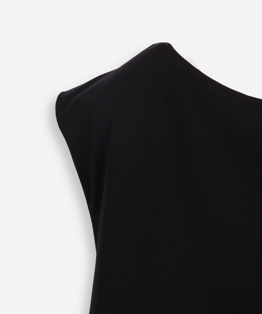 blusa juvenil de poliamida preta