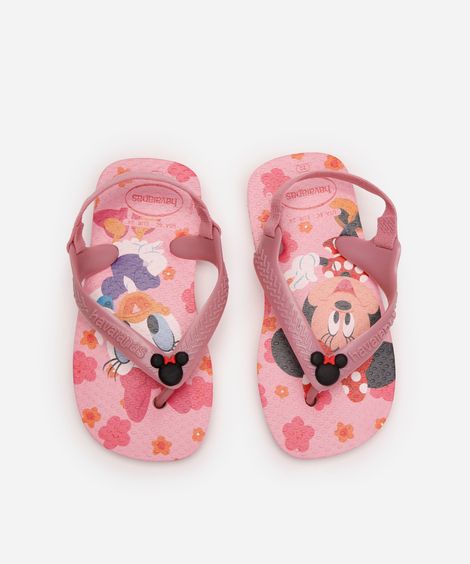 chinelo havaianas infantil minnie rosa