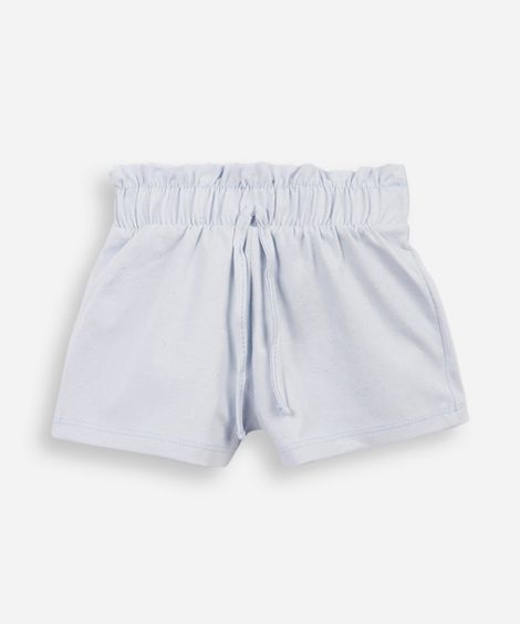 short clochard infantil com glitter azul
