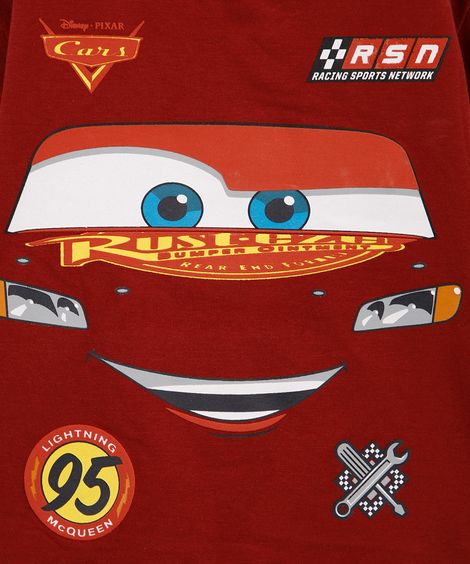 pijama infantil de algodão relâmpago macqueen vermelho