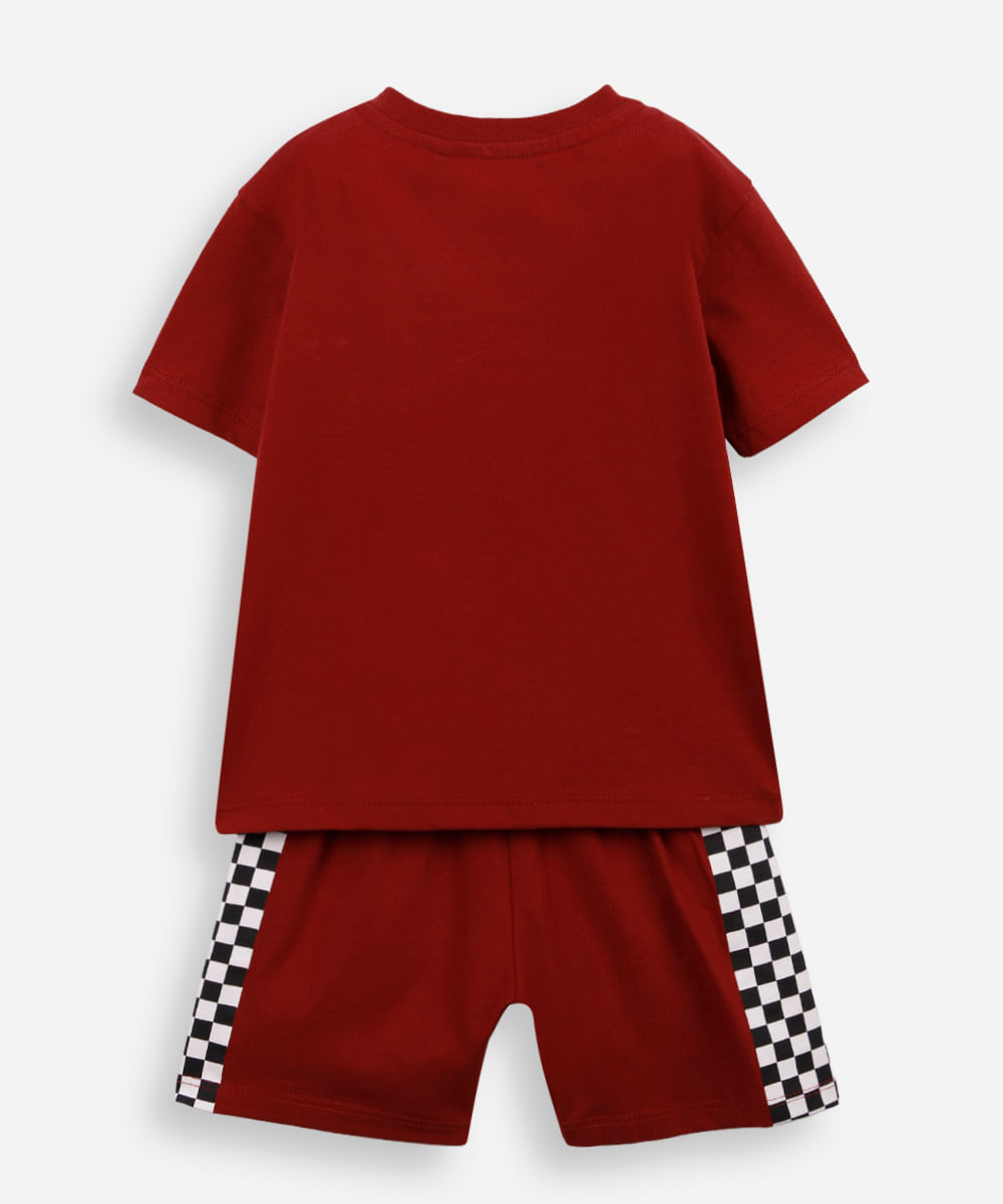pijama infantil de algodão relâmpago macqueen vermelho