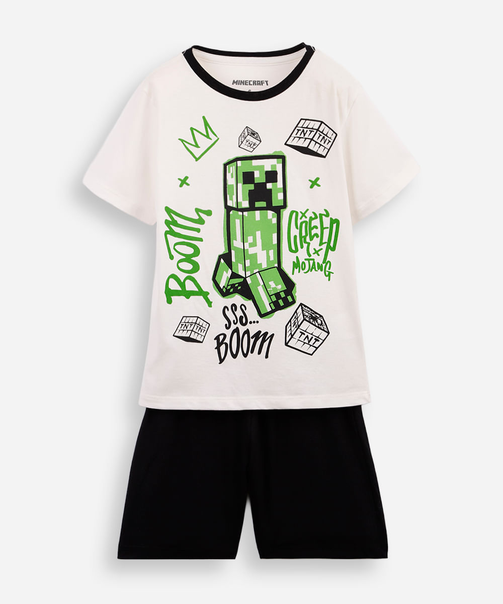 pijama infantil minecraft colorido