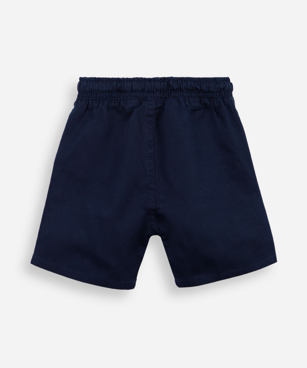 bermuda infantil sarja com bolsos azul