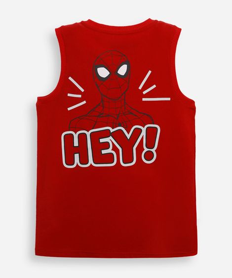 regata infantil de algodão homem aranha vermelha