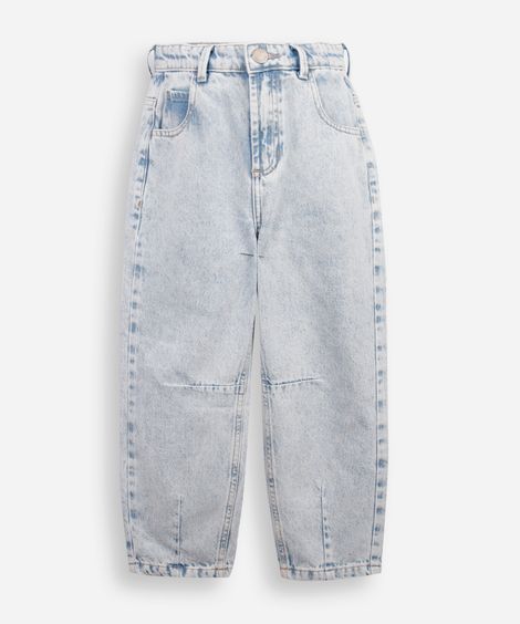calça balloon infantil jeans azul