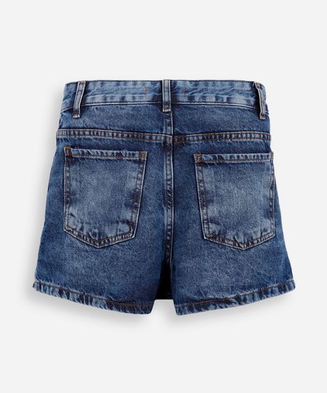 short saia juvenil jeans azul